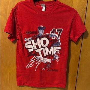 Red Shohei Ohtani 17 Shotime Angels T-Shirt